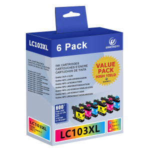 LC103XL Color Compatible for Brother LC103 Ink Cartridges LC101 use with Brother MFC-J870DW MFC-J6920DW MFC-J6520DW MFC-J450DW Printer (2 Cyan 2 Magenta 2 Yellow, 6 Pack)