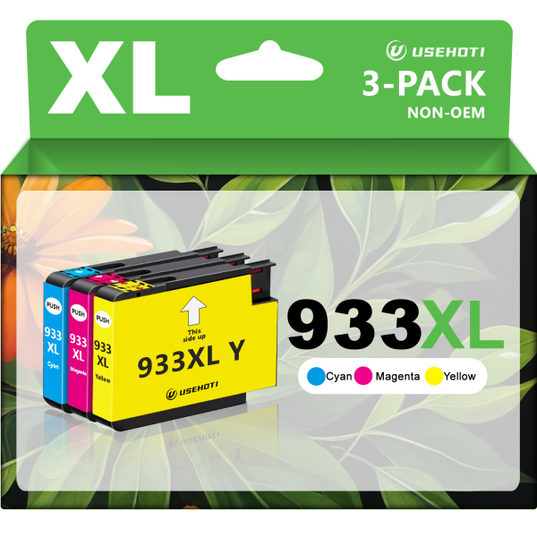 933XL Ink Cartridges Combo Pack Replacement for HP 933 Ink, High Yield for HP OfficeJet 6600 6700 6100 7110 7610 7612 7510 Printers (Cyan, Magenta, Yellow, 3-Pack)